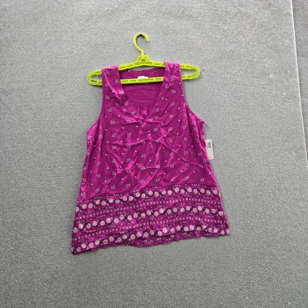 Old Navy Women Tank Top S Pink Floral Scoop Neck Pullover Boho NWT